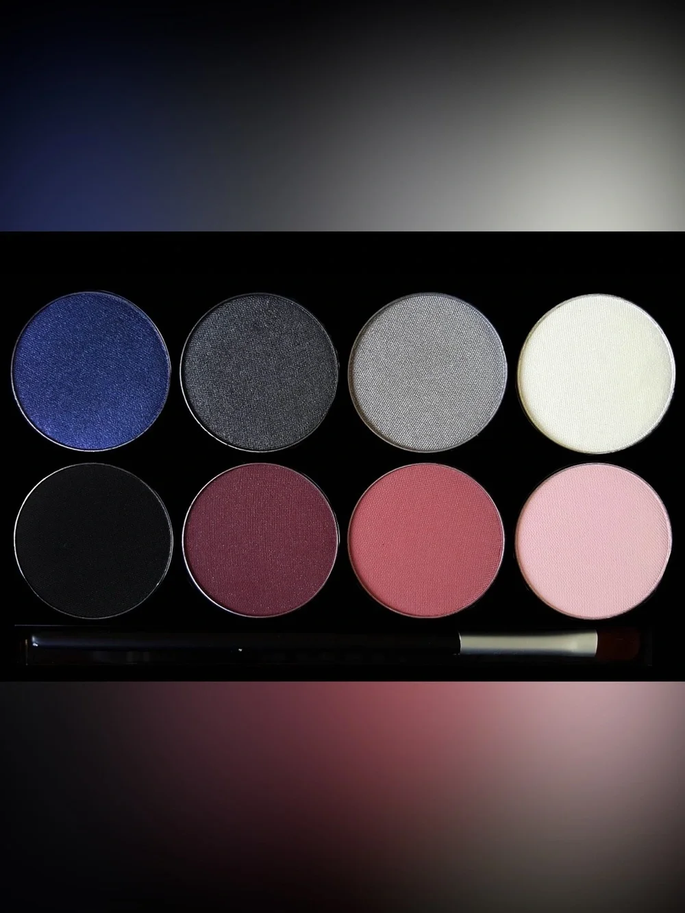 BYC 8 Colors Shimmer and Matte Eyeshadow Palette - Pink Blue Gray